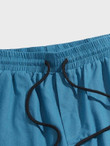 Men Solid Slant Pocket Drawstring Waist Pants
