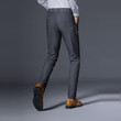 Brand Design Men Classics Midweight Straight Full Length Fashion Dress Pants