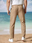 Men Striped Pocket Side Pants