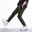 Men Cargo Pants Cotton Casual Skinny Military Tactical Slim Stretch Pants