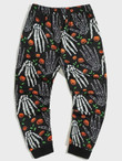 Men Halloween Skeleton Graphic Drawstring Pants