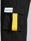 Men Contrast Panel Patched Detail Flap Pocket Drawstring Waist Pants