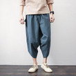 Men Casual Calf-Length Linen Baggy Pants