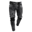 Men Jeans Distressed Freyed Slim Fit Stretch Ripped Jeans