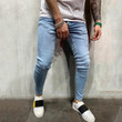 Men Skinny Ripped Slim Fit Scratched High Quality Jeans