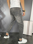 Men Slant Pocket Frayed Trim Tapered Jeans