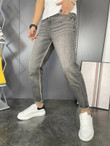 Men Slant Pocket Frayed Trim Tapered Jeans