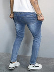 Men Washed Ripped Tapered Jeans