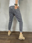 Men Ripped Frayed Tapered Jeans