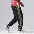 Men Jeans Hip Hop Style Side Striped Streetwear Baggy Jeans