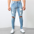 Men Stylish Ripped Jeans Biker Skinny Slim Straight Frayed Fashion Jeans