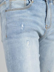 Men Ripped Button Front Pocket Detail Jeans