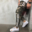Men Skinny Jeans Side Striped Camouflage Print Hip Hop Fashion Jeans