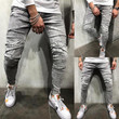 Men Skinny Jeans Stretch Cargo Zipper Hole Hip Hop Style