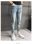 Hot Selling Men Biker Jeans Original Slim Fit Simple Streetwear Jeans