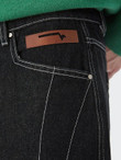 Men Patched Detail Top-stitching Straight Leg Jeans
