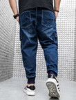 Men Flap Pocket Side Carrot Jeans