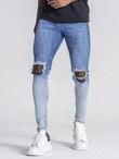 Men Ombre Ripped Skinny Jeans