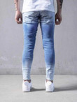 Men Ripped Raw Wash Skinny Jeans