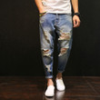 Men Baggy Ripped Hole Jeans
