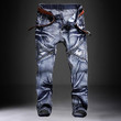 Men Ripped Jean Classic Fashion Slim Fit Baggy Straight Cool Design Biker Jeans