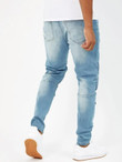 Men Washed Ripped Moto Jeans
