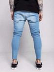 Men Washed Cropped Skinny Jeans