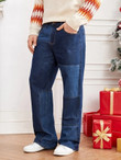 Men Slant Pocket Paneled Jeans