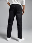 Men Bleach Wash Tapered Jeans