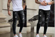 Hot Style Men Elastic Skinny Pencil Streetwear Comfortable Destroyed Jeans