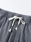 Men Slant Pockets Drawstring Waist Jogger Jeans