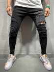 Fashion Design Men Ripped Distressed Jeans Cool Street Style With Knee Hole