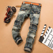 Cool Style Men Casual Ripped Jeans With Holes Super Skinny Scratched Hip Hop Jeans