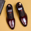 Fashion Men Formal Dress Shoes Luxury  Genuine Leather Personality Oxford Shoes