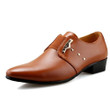 Men Formal Dress Shoes Slip-On Leather Elastic Band Oxfords Shoes