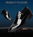Men formal oxford shoes genuine leather italian design pointed toe dress shoes
