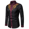 Men Embroidery Contrast Patchwork Floral Shirt
