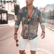 Fashion Style Men Long Sleeve Vintage Ethnic Hawaiian Shirt