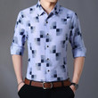 Men Fashion Button Down Long Sleeve Plaid Shirt