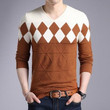 Mens Pullover Sweater Turtleneck Casual V-Neck Slim Fit Knitted