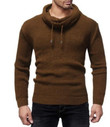 Men's Sweater Warm Knitted  Casual Solid Heap Collar Slim Sweater