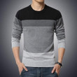Men Sweater Fashion Brand Casual O-Neck Striped Slim Fit Knitting