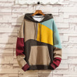 Men Fashion Casual Patchwork Pullover Hoodie