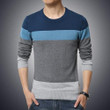 Men Sweater Fashion Brand Casual O-Neck Striped Slim Fit Knitting