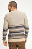 Men Pullovers Casual Classic Grid Pattern Knitted Top Tees Nude Long Sleeve Pullover