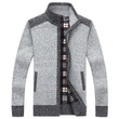 Autumn Winter Men Sweater Patchwork Zipper Slim Fit Sweaters Thick Warm Knitted