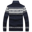 Men Sweater Cashmere Slim Fat Wool Knitted With Fashion Zipper