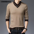 Men Sweater Autumn Winter Thick Warm Cashmere Wool Pullover With Button Turtleneck