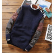 Fashion Autumn Winter Men Sweaters Slim Fit O-neck Casual Patchwork Knitted Sweater