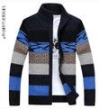 Men Knitted Sweater Fashion Brand Design Spliced Casual Cardigan